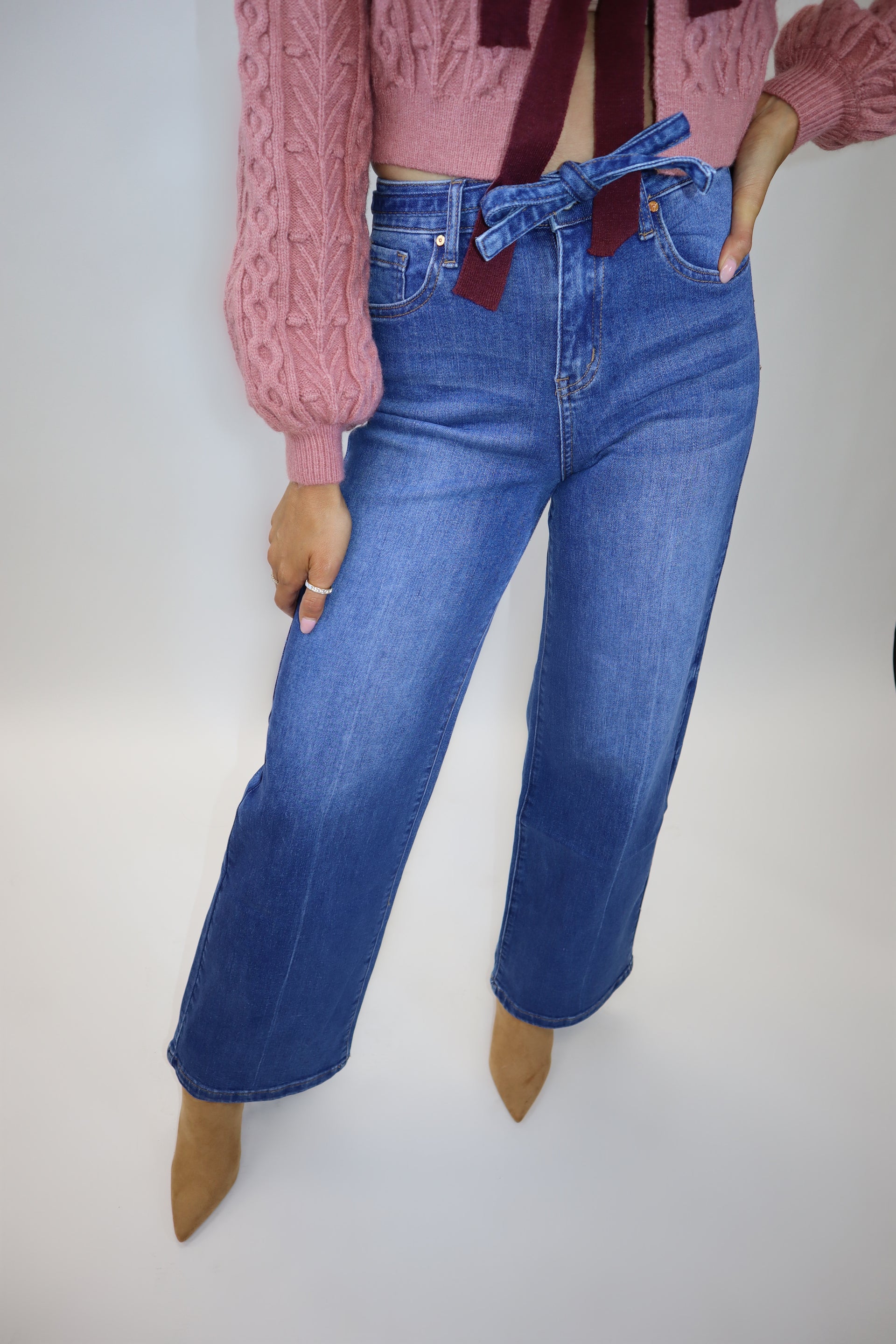 Wide Leg Denim Jeans – Garden Grace Bows